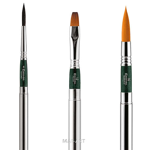סט 3 מכחולי אסקודה במארז קנווס GREEN SET 1273