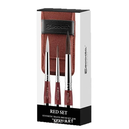 סט 3 מכחולי אסקודה במארז קנווס  ESCODA RED SET 1270