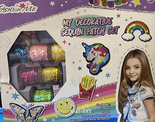 ערכת יצירה - יצירת פאצ'ים - MY DECORATIVE SEQUIN PATCH SET
