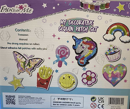 ערכת יצירה - יצירת פאצ'ים - MY DECORATIVE SEQUIN PATCH SET