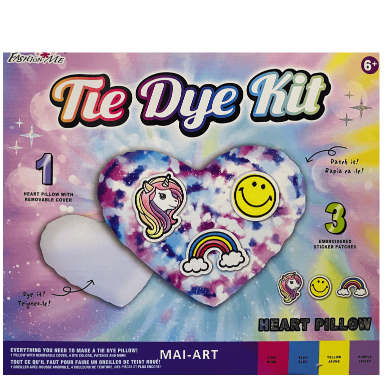 ערכת יצירה - כרית לב טאי דאי - TIE DYE KIT HEART PILLOW