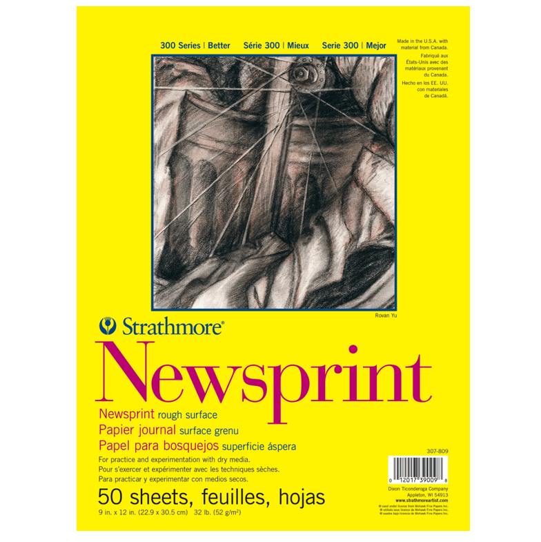 בלוק נייר עיתון סדרה 300 22.9/30.5 NEWSPRINT STRATHMORE