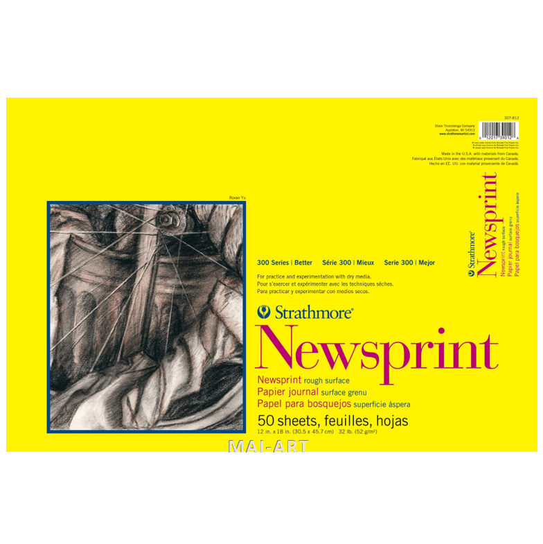 בלוק נייר עיתון סדרה 300 30.5/45.7 NEWSPRINT STRATHMORE