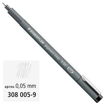 רפידוגרף שחור STAEDTLER PIGMENT LINER 0.05