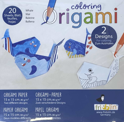 נייר אוריגמי COLORING WHALE 15/15