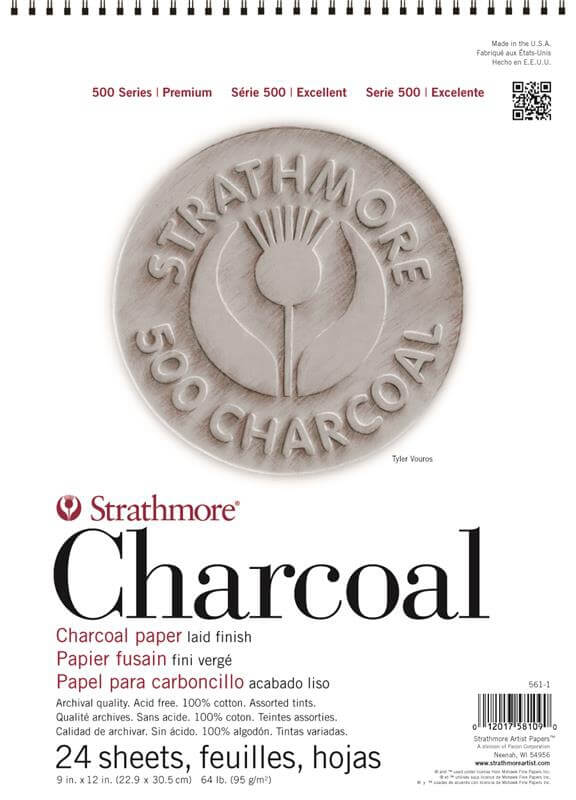 בלוק charcoal strathmore 500 series 22.9/30.5