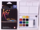 סט 12 צבעי מים סקורה KOI WATER COLORS