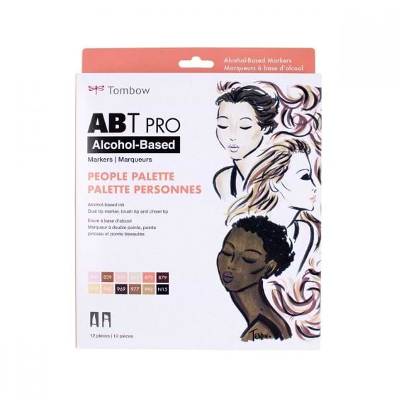 מארז 12 מרקרים אלכוהוליים TOMBOW PEOPLE PALETTE