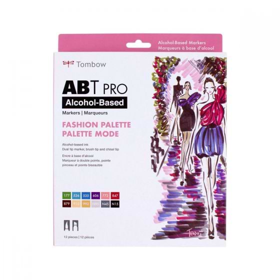 מארז 12 מרקרים אלכוהוליים TOMBOW FASHION PALETTE