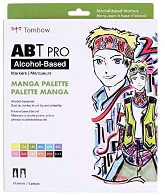 מארז 12 מרקרים אלכוהוליים TOMBOW MANGA PALETTE