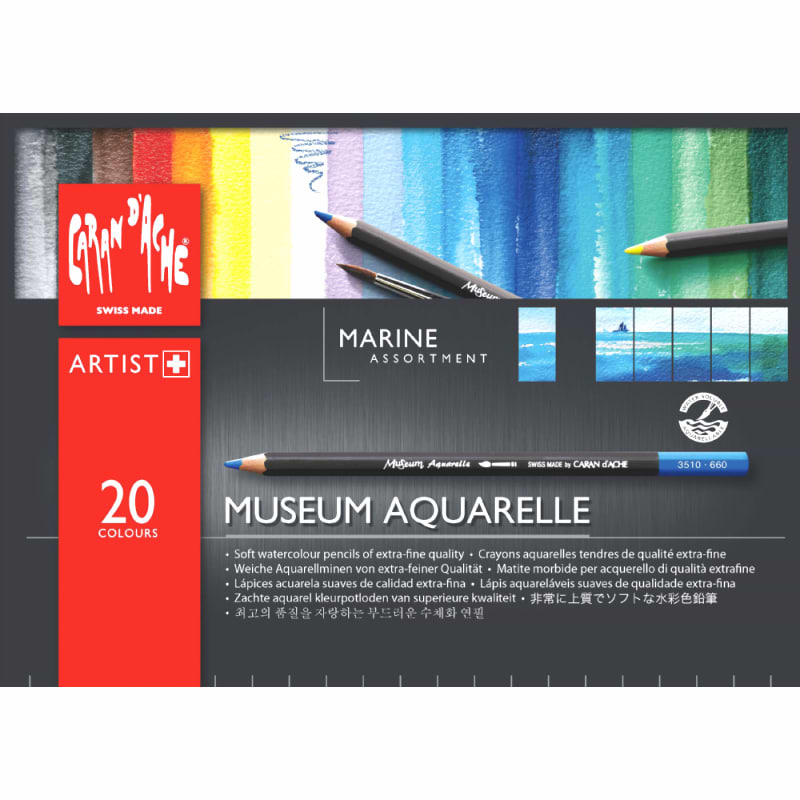 סט עפרונות קרנדש 20 MUSEUM AQUARELLE MARINE