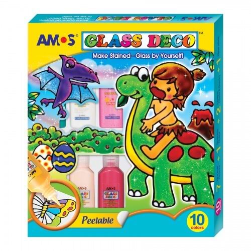 ערכת מדבקות חלון אמוס 10 גוונים GLASS DECO