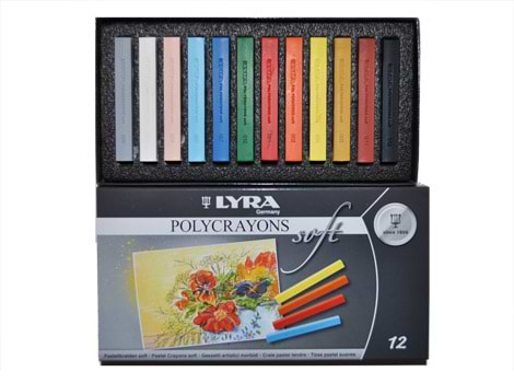 סט פסטל מרובע לירה 12 יח' POLYCRAYONS