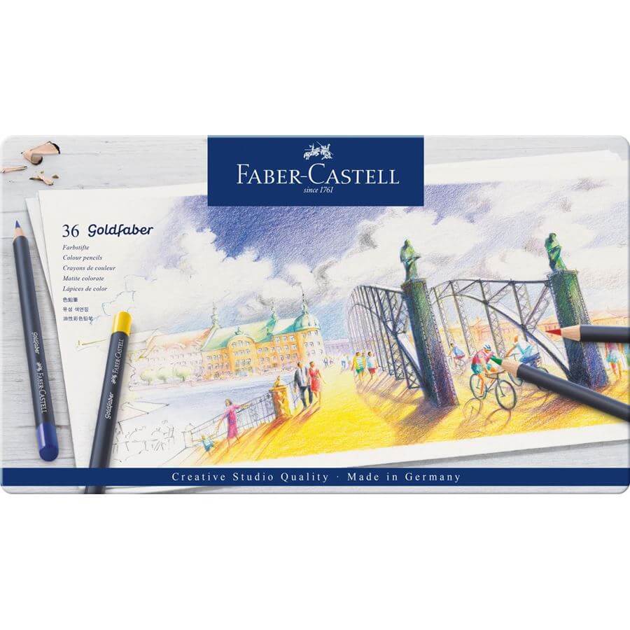 סט 36 עפרונות גולד פאבר שעווה FABER CASTELL 36 GOLDFABER