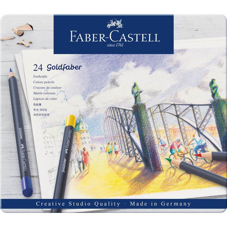 סט 24 עפרונות גולד פאבר אקוורל FABER CASTELL 24 GOLDFABER