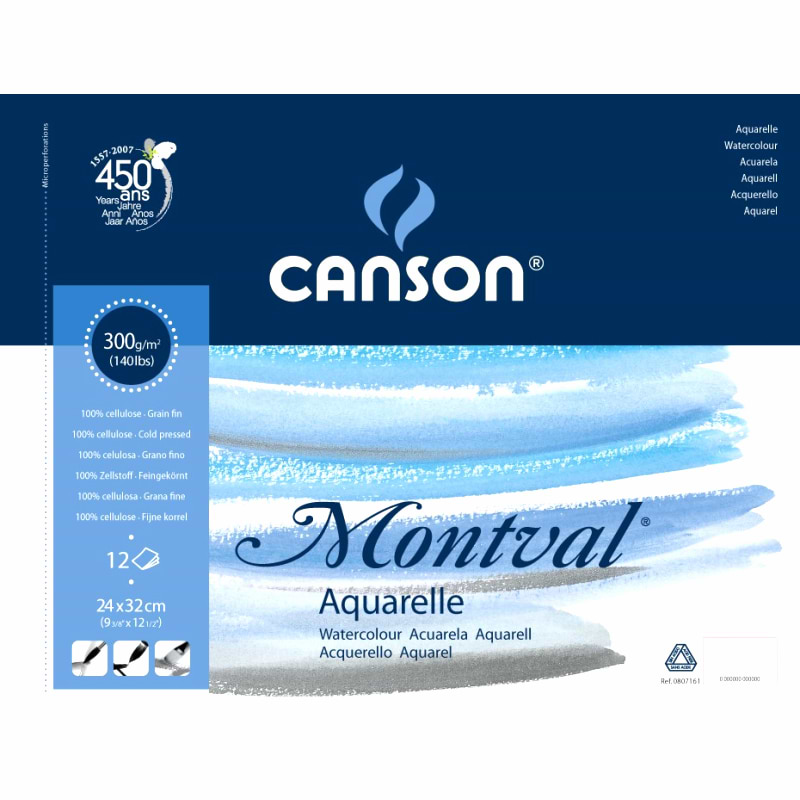 בלוק אקוורל CANSON MONTVAL 29.7/42