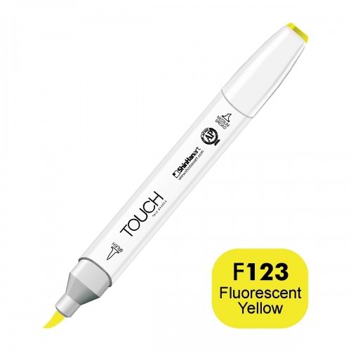 מרקר TOUCH BRUSH F123 FLUORESCENT YELLOW
