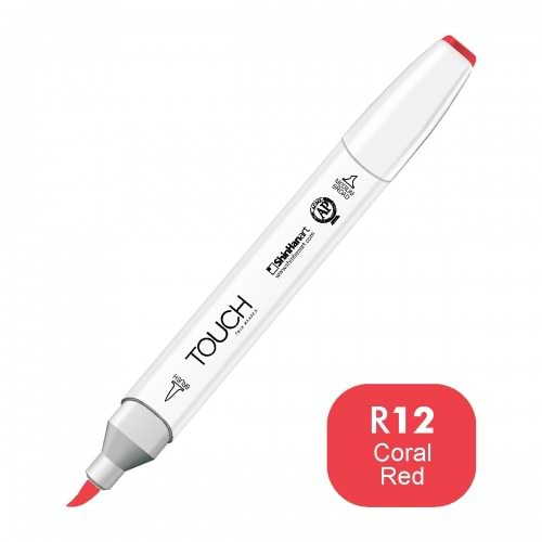 מרקר TOUCH BRUSH R12 CORAL RED