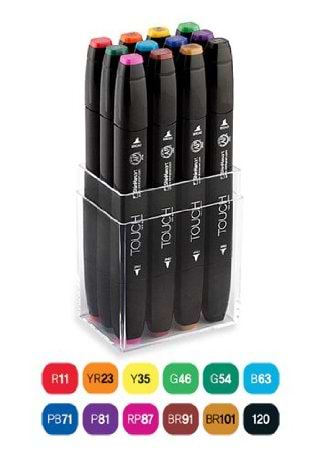 TWIN MARKER TT SET OF 12 COLORS BASIC