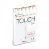 TWIN BRUSH MARKER SET OF 6 COLORS TONE