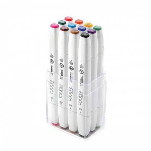 TWIN BRUSH MARKER SET OF 12 COLORS BASIC