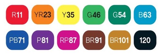 TWIN BRUSH MARKER SET OF 12 COLORS BASIC