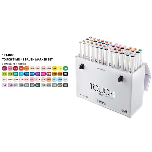 TWIN BRUSH MARKER SET OF 48 COLORS