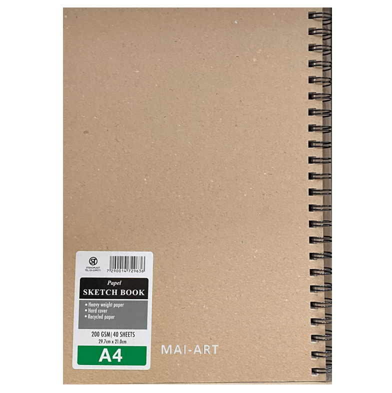 בלוק קרם 200 SKETCH BOOK A4 PAPEL ספירלה צידית 