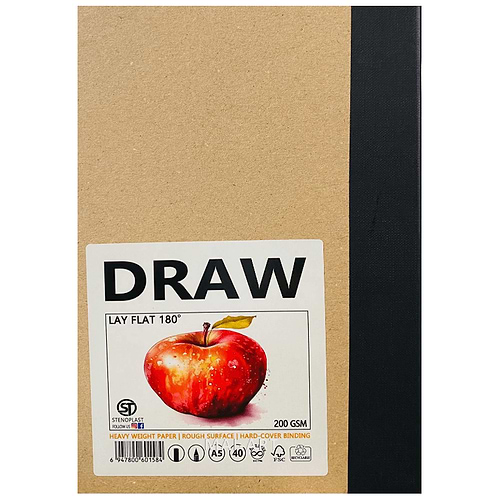 בלוק רישום/ציור 200גר' 180 מעלות DRAW A5