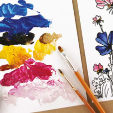 ערכת ציור פרחים של ACRYLIC FLOWERS- DALER ROWNEY 