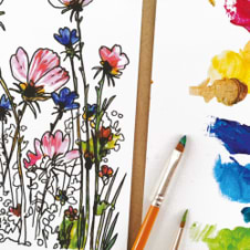 ערכת ציור פרחים של ACRYLIC FLOWERS- DALER ROWNEY 