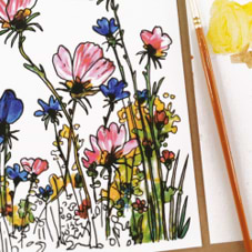 ערכת ציור פרחים של ACRYLIC FLOWERS- DALER ROWNEY 