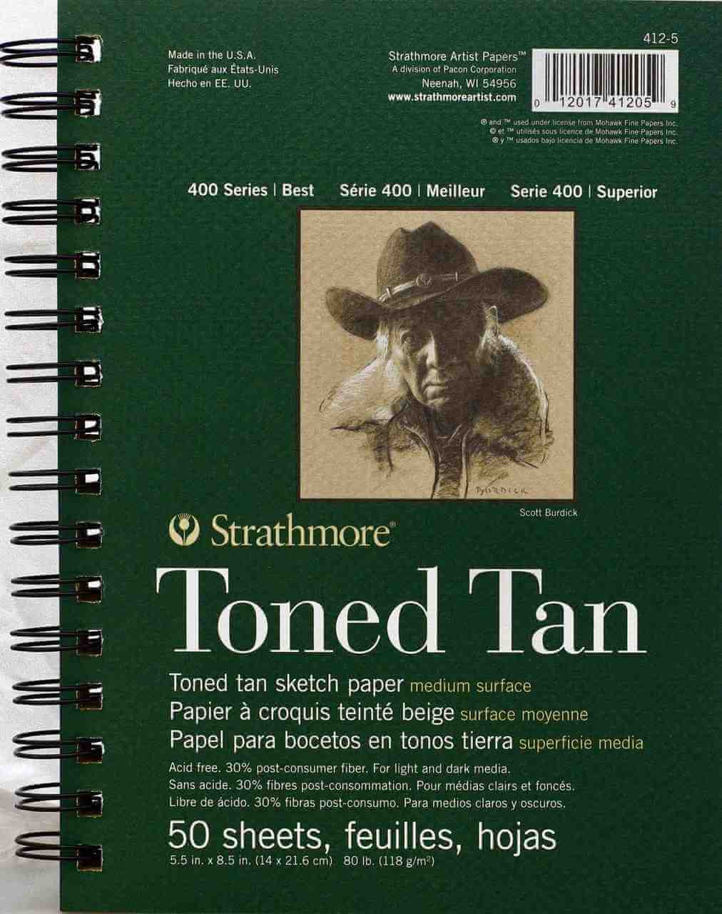 בלוק רישום ס.400 סטרטמור TONED TAN 22.9/30.5 ספירלה צד