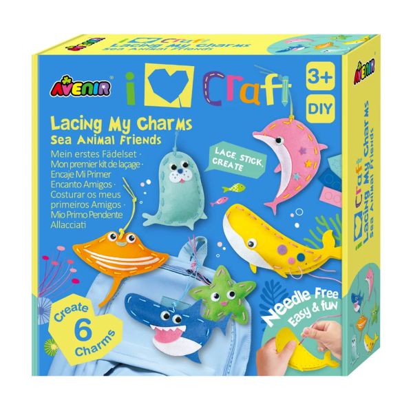 ערכת תפירה חיות ים LACING MY CHARMS SEA ANIMAL FRINDS