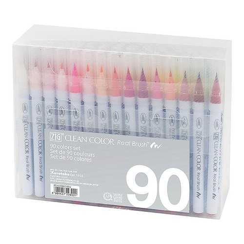 מארז 90 טושי מכחול ZIG CLEAN COLOR REAL