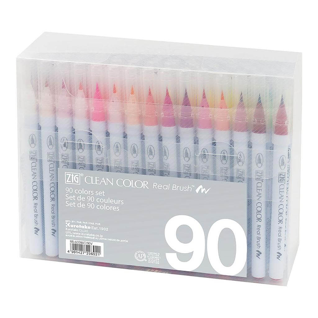 מארז 90 טושי מכחול ZIG CLEAN COLOR REAL