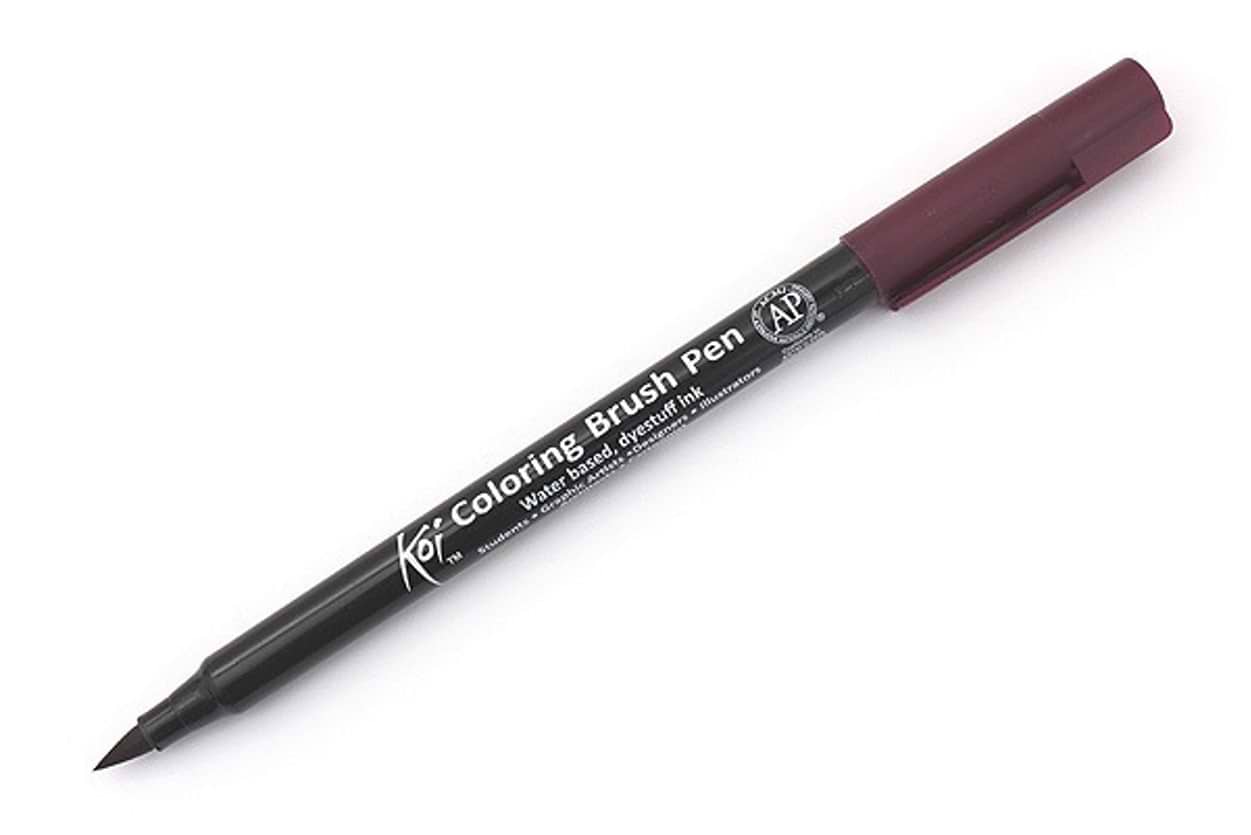 טוש מכחול KOI COLORING BRUSH גוון BURGUNDY