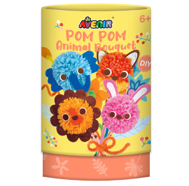 ערכת זר פונפונים חיות - POM POM ANIMAL BOUQET