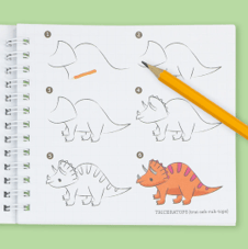 ערכה איך לצייר דינוזאורים -  HOW TO PAINT DINOSAURS