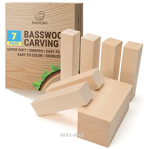 מארז 7 עצים לגילוף BASSWOOD