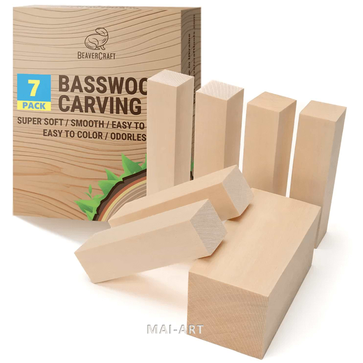 מארז 7 עצים לגילוף BASSWOOD
