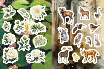 חוברת צביעה FLORA,FAUNA,BOTANICALS AND BEES stiker,color&activity book