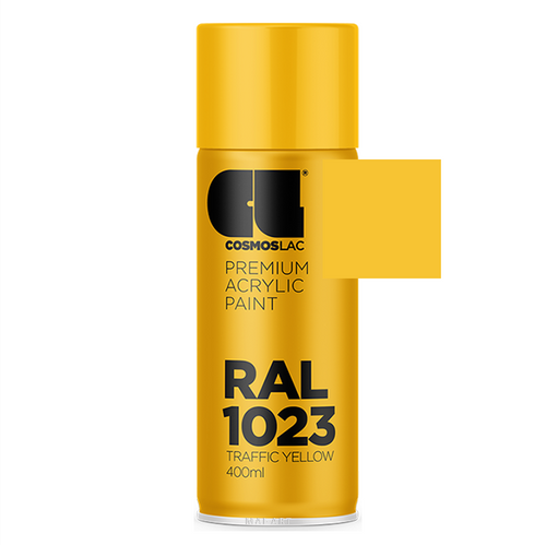 ספריי צבע מקצועי TRAFFIC YELLOW 1023 400ML RAL