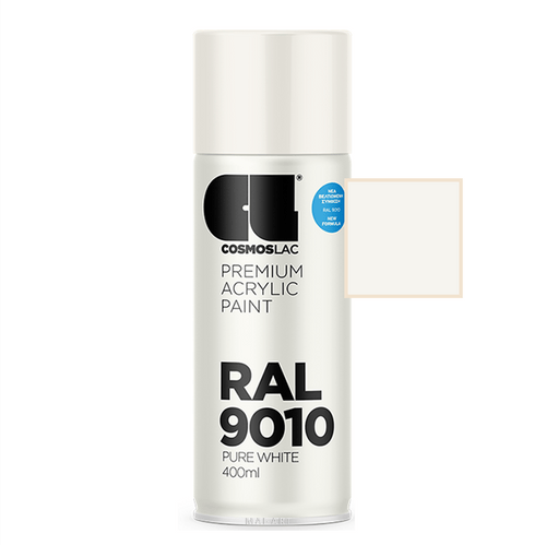 ספריי צבע מקצועי PURE WHITW 9010 400ML RAL
