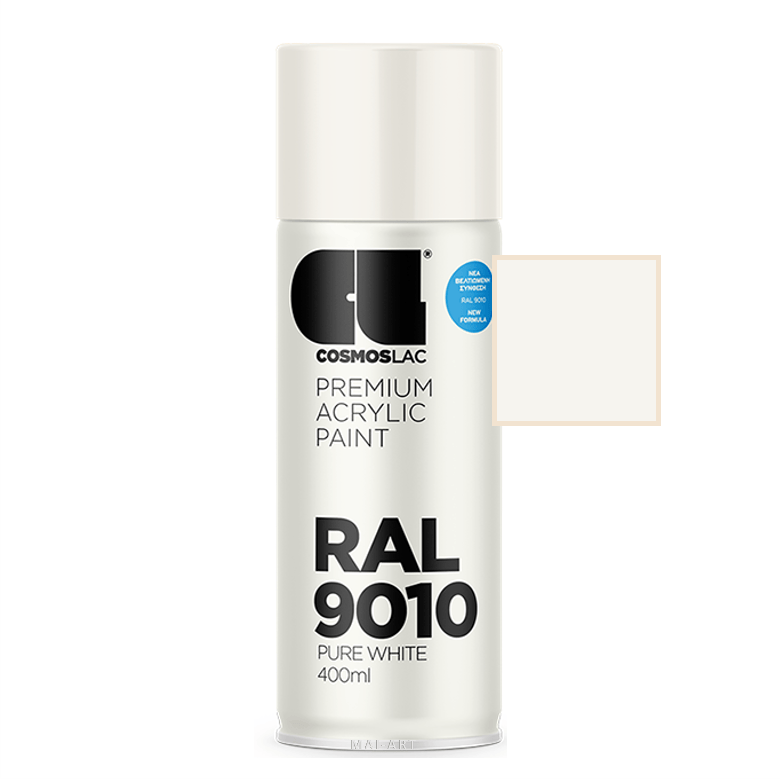 ספריי צבע מקצועי PURE WHITW 9010 400ML RAL