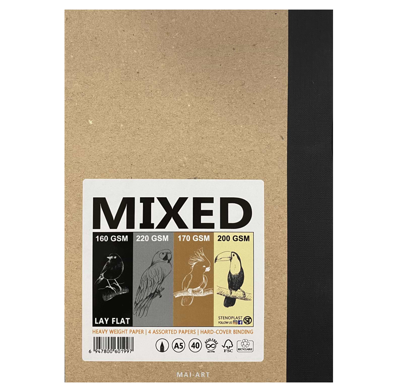 בלוק ציור 4 צבעים MIXED A5