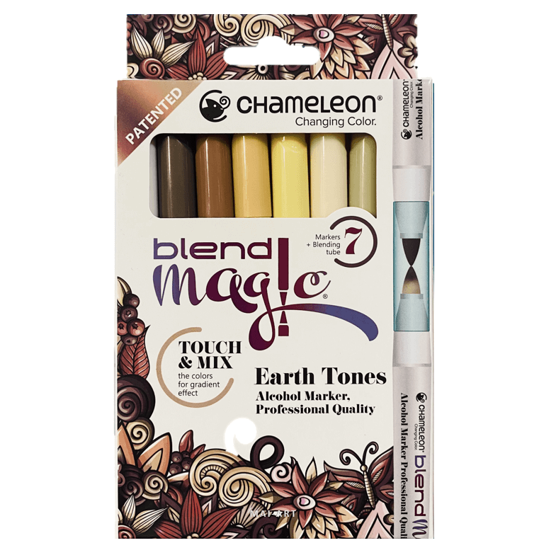 מארז 7 טושים גווני אדמה + כלי ערבוב קמיליון CHAMELEON EARTH TONES