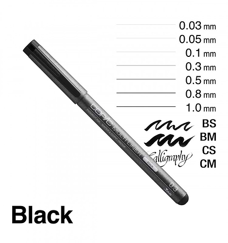רפידוגרף - עט טכני קופיק שחור 0.05 COPIC MULTILINER