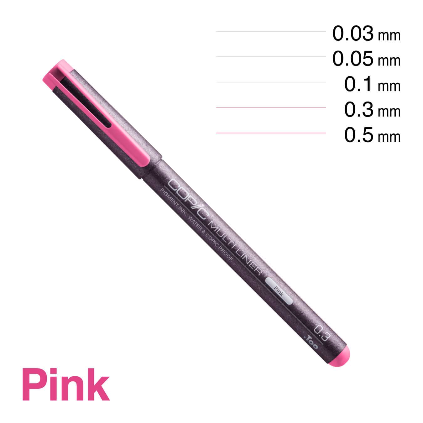 רפידוגרף - עט טכני קופיק ורוד COPIC MULTILINER 0.5