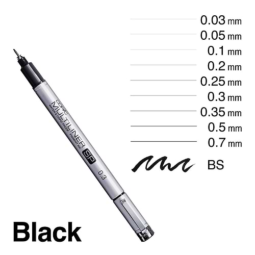 עט טכני - רפידוגרף רב פעמי שחור COPIC MULTILNER SP BS
